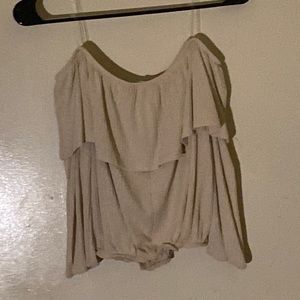 Beige off the shoulder top
